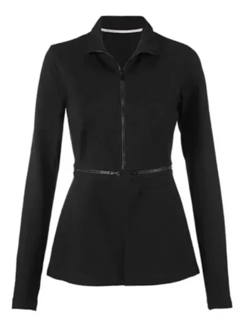 Cabi Relax Jacket Black Convertible 2-in-1 Crop Peplum Ponte 5655 Large